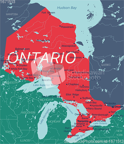 Image of Alberta State vector editable map of the Canada