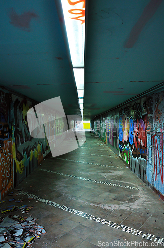 Image of dirty pedestrian underpass