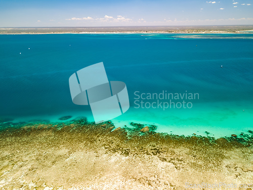 Image of Bird's eye view of the turquoise waters surrounding the island of Nosy Ve in Madagascar.
