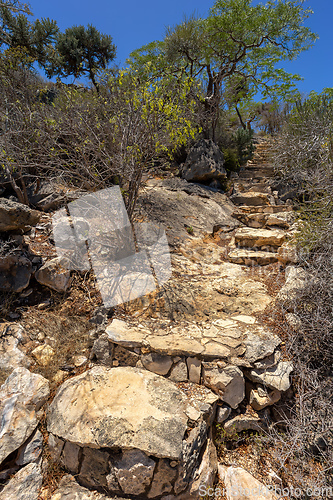 Image of Tourist trail in Tsimanampetsotsa national park. Madagascar wilderness landscape.