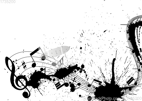 Image of Grunge Musical Notes Design