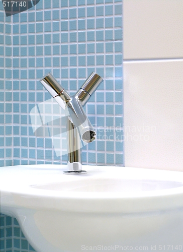 Image of Interior of bathroom - basin and faucet