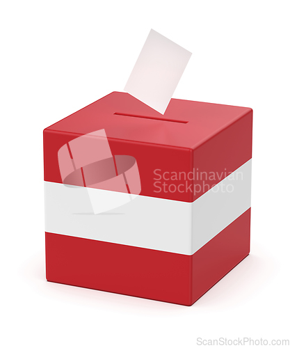 Image of Ballot box with the flag of Austria