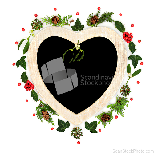 Image of Romantic Christmas Heart Shape Wreath