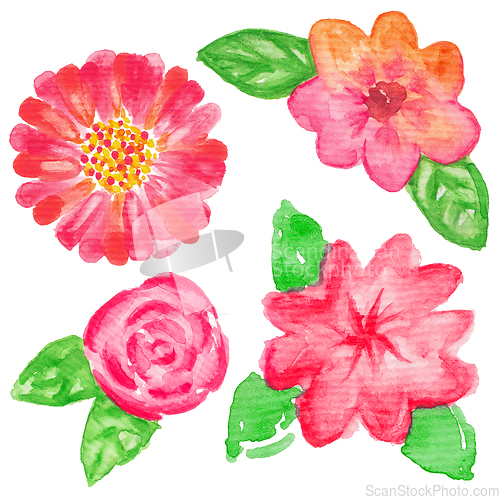 Image of Hand painted watercolor flowers