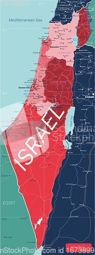 Image of Israel country detailed editable map