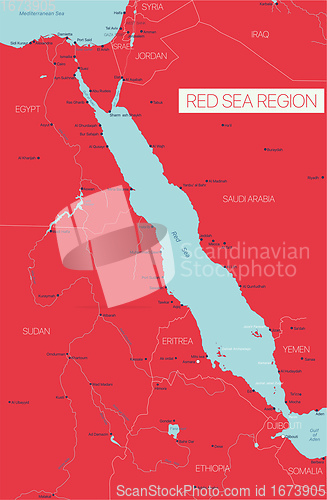 Image of Red Sea region editable map