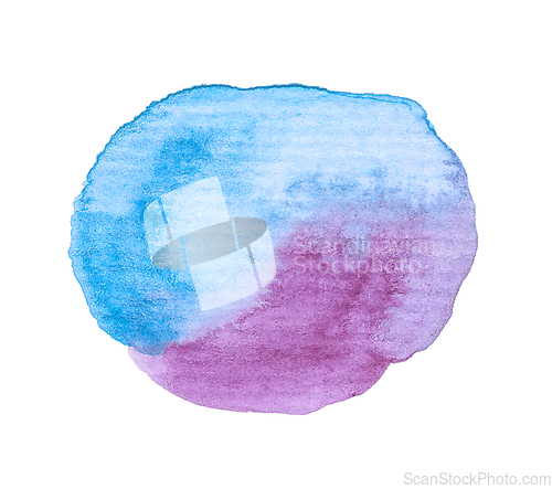 Image of Hand painted watercolor blob on textured paper.