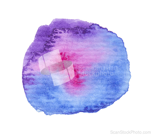 Image of Hand painted watercolor blob on textured paper.