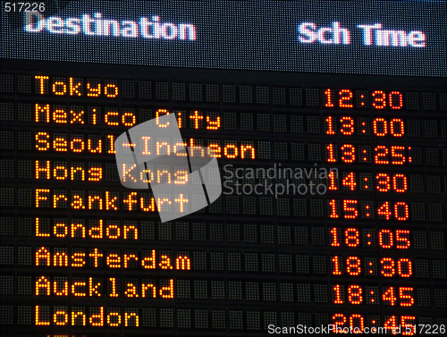 Image of Airport information board