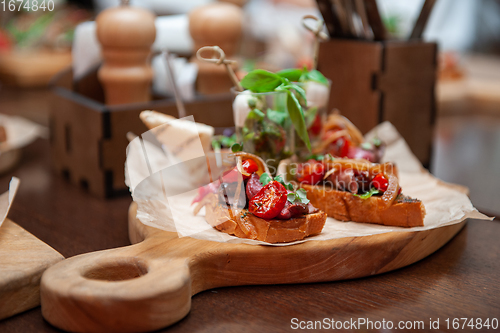 Image of Tasty tomato Italian bruschetta