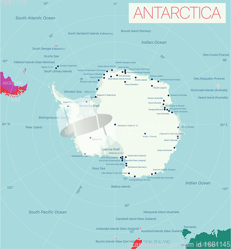Image of Antarctica editable map