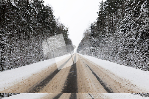 Image of winter paved road