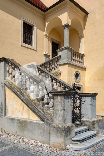Image of Stairs to church of the Assumption of the Virgin Mary in Valtice, Czech republic