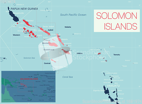 Image of French Polynesia detailed editable map