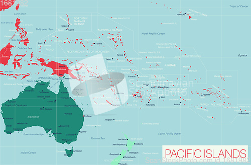 Image of Pacific Island detailed editable map