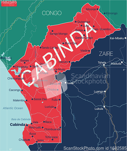 Image of Cabinda country detailed editable map