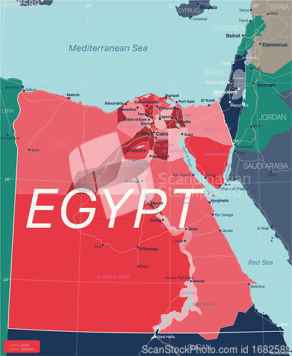 Image of Egypt country detailed editable map