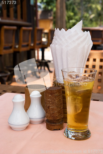 Image of Restaurant table with beer