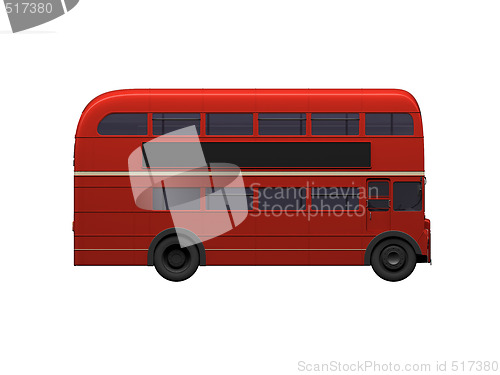 Image of red double decker autobus over white