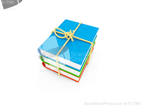 Image of tied up books isolated view
