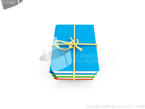 Image of tied up books isolated view