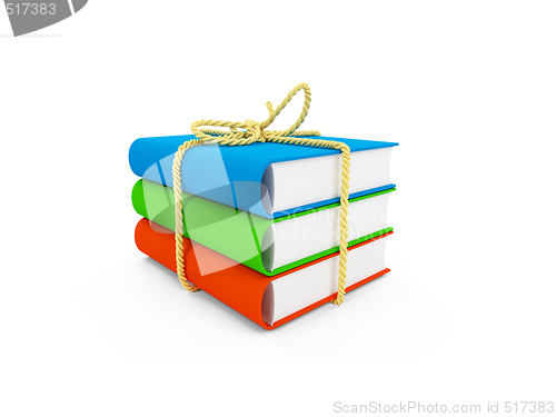 Image of tied up books isolated view