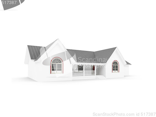 Image of house over white