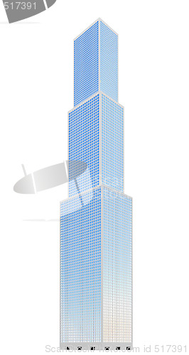 Image of skyscraper over white