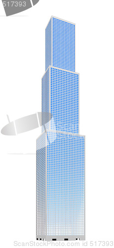 Image of skyscraper over white