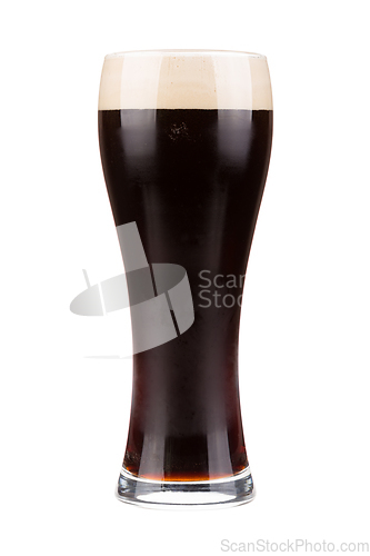 Image of Porter beer glass isolated on white background