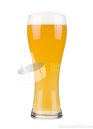 Image of White beer glass isolated on white background