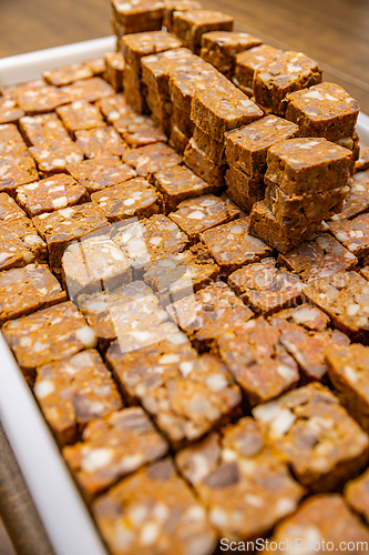 Image of Meatloaf pieces on tray