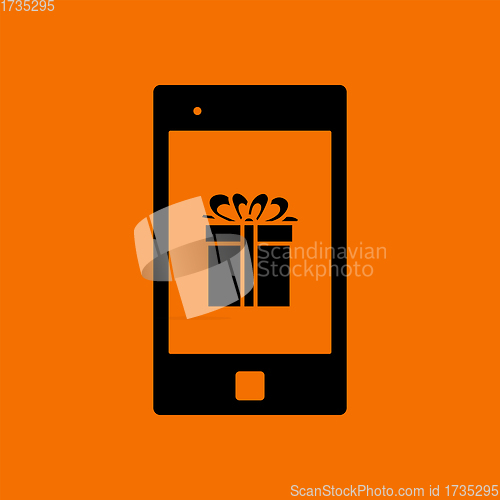 Image of Smartphone With Gift Box On Screen Icon