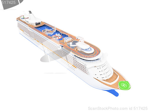 Image of Cruise ship isolated front view