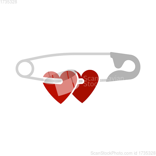 Image of Two Valentines Heart With Pin Icon