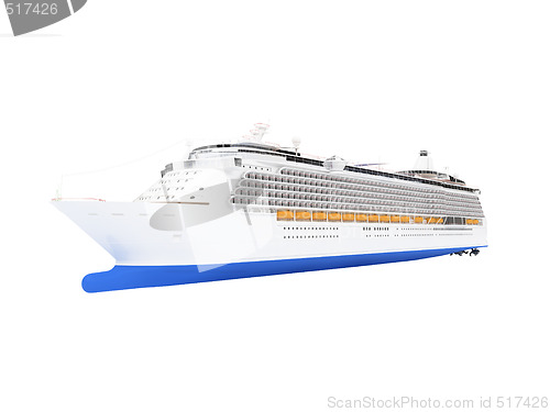Image of Cruise ship isolated front view