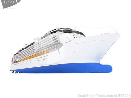 Image of Cruise ship isolated front view