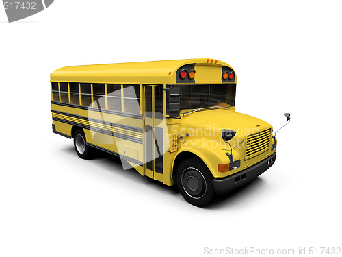 Image of School yellow bus isolated over white