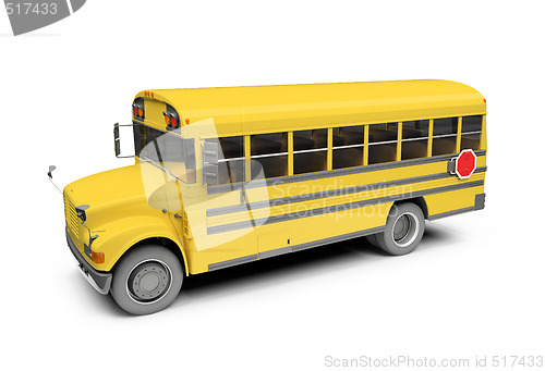 Image of School yellow bus isolated over white