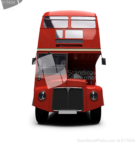 Image of red double decker autobus over white