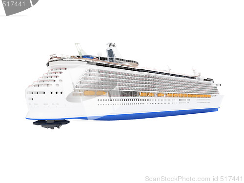 Image of Cruise ship isolated back view