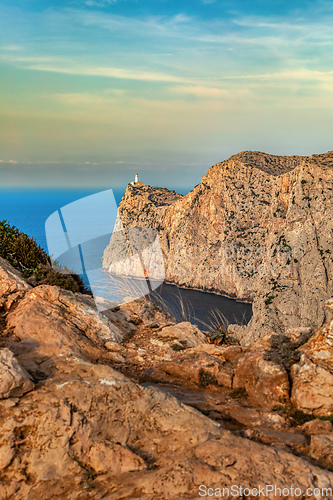 Image of Lighthouse at Cape Formentor in the Coast of North Mallorca, Spain