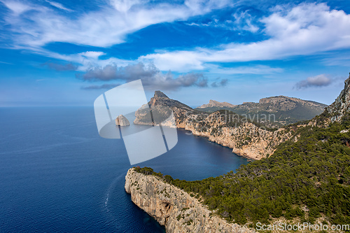 Image of View from Mirador de Es Colomer, Balearic Islands Mallorca Spain.