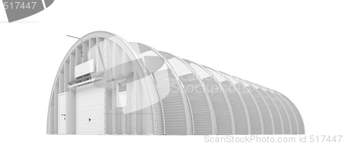 Image of hangar over white