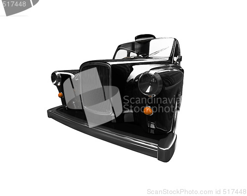 Image of Black taxi isolated over white
