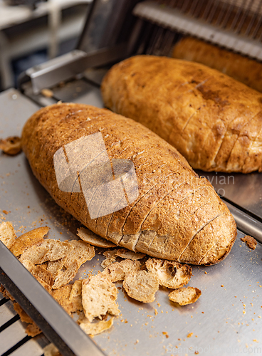 Image of Sliced bread on the production line