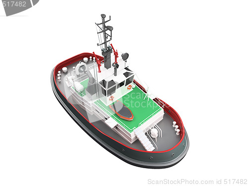 Image of small boat front view