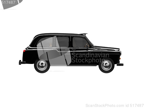 Image of Black taxi isolated over white