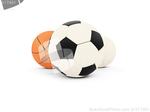 Image of sport balls isolated on white